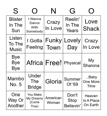 Game #4 Bingo Card