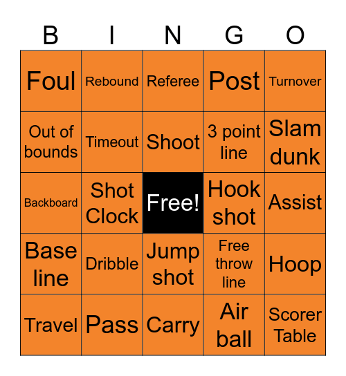 Basketball BINGO Card