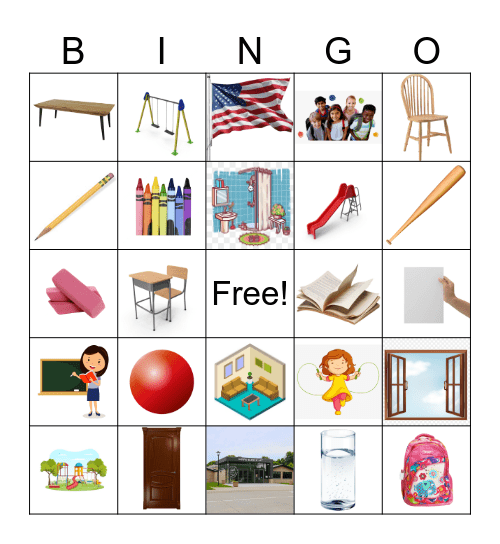 My Community: My School Bingo Card