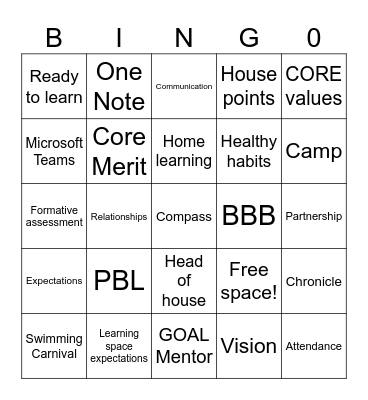 Beay Bingo Card