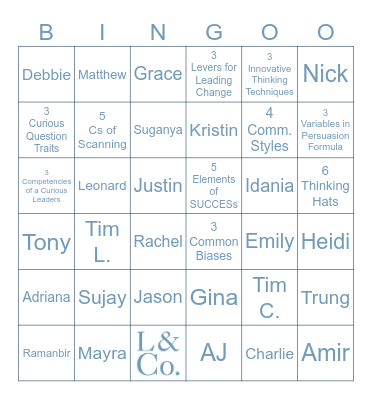 KP Core Leadership Program 2024! Bingo Card