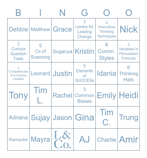 KP Core Leadership Program 2024! Bingo Card