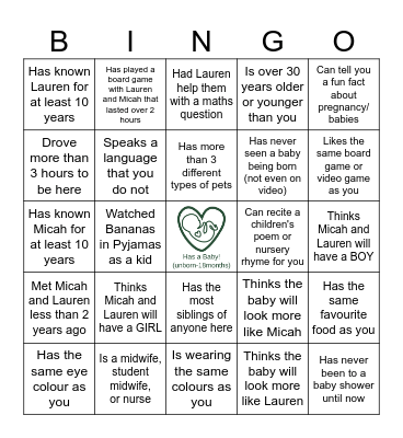 Find someone who... Bingo Card