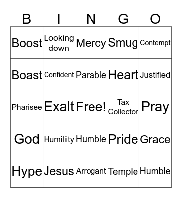 Humility Makes Us Special Bingo Card