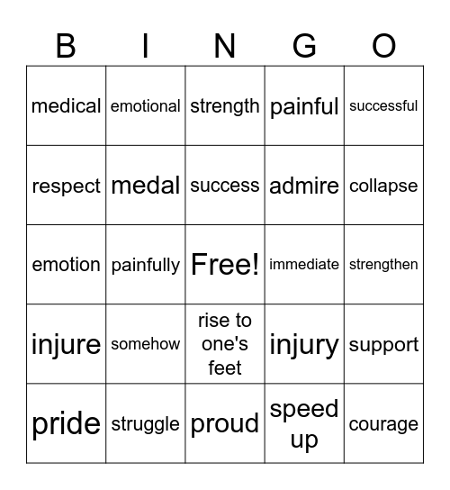 LT Book II Lesson 1 Bingo Card