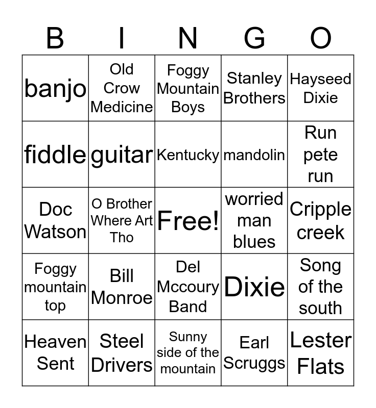 Bluegrass Bingo