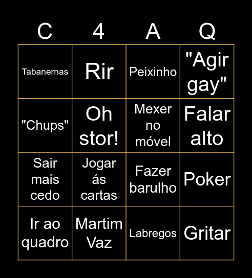 Bingo dos craques Bingo Card