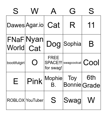 Mophie B. Bingo Card