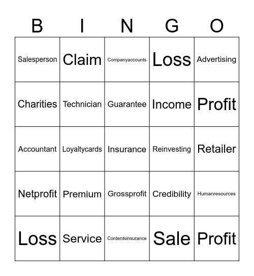 MoneyTime Topics 7 & 8 Bingo Card