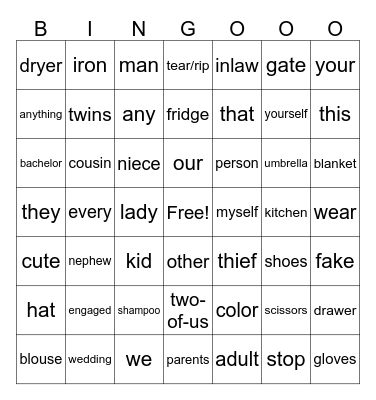 ASL Bingo L11-12 Bingo Card