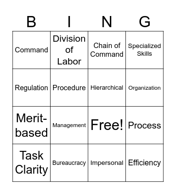 Bingo Card