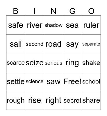 GSL R-S BINGO Card