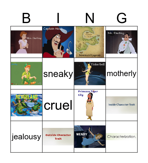 Peter Pan Bingo Card
