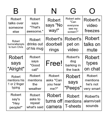 Robert Bingo Card