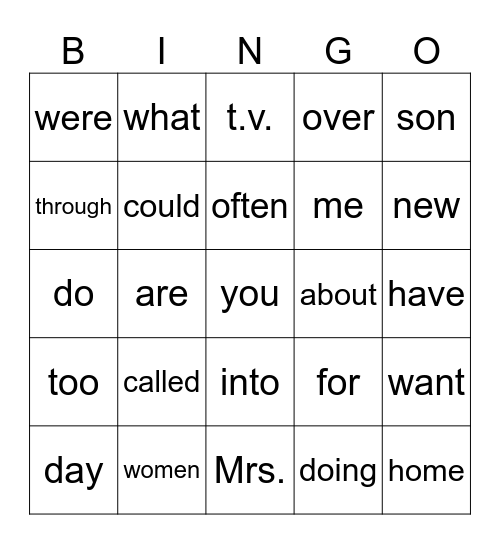 40 Bingo Card