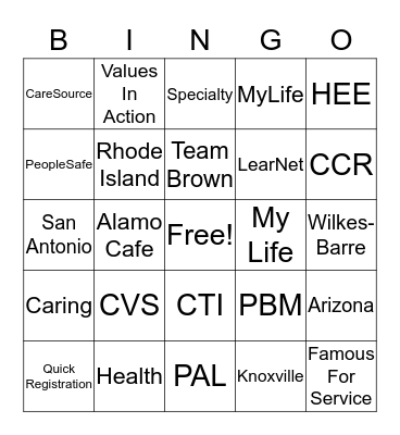 CVS Health Bingo Card