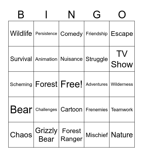 Grizzy and the Lemmings Bingo Card
