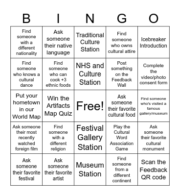 Cultural Preservation in the Modern World Bingo Card