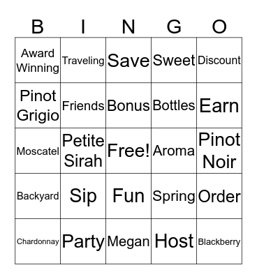 Wine O'Clock  Bingo Card