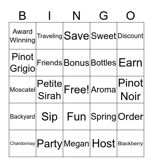 Wine O'Clock  Bingo Card