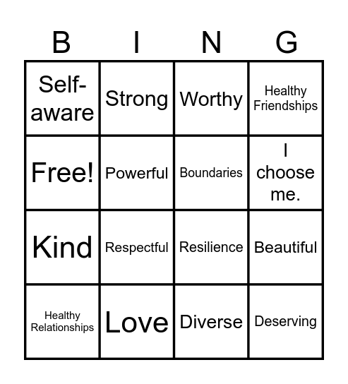 Women Bingo Card