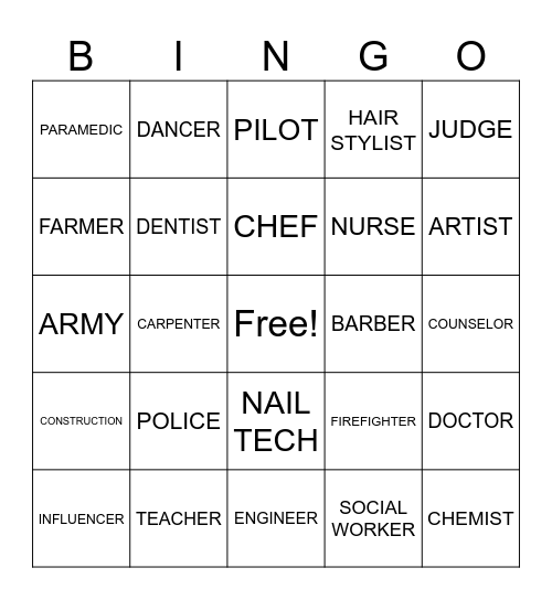 Career Bingo Card