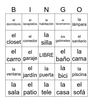 La casa Bingo Card