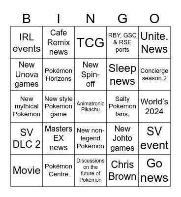 Pokémon presents 27/02/24 bingo Card