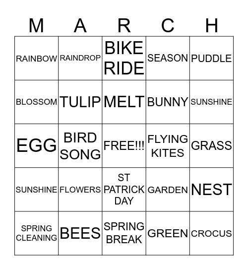 Spring BINGO Card