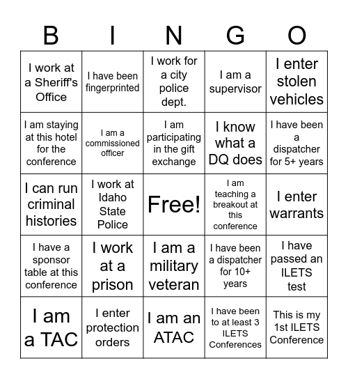 Who are these people? Bingo Card