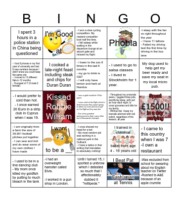 PERSONAL BINGO Card