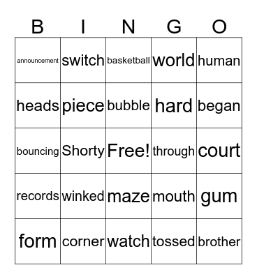 The Other Books of World Records* Bingo Card