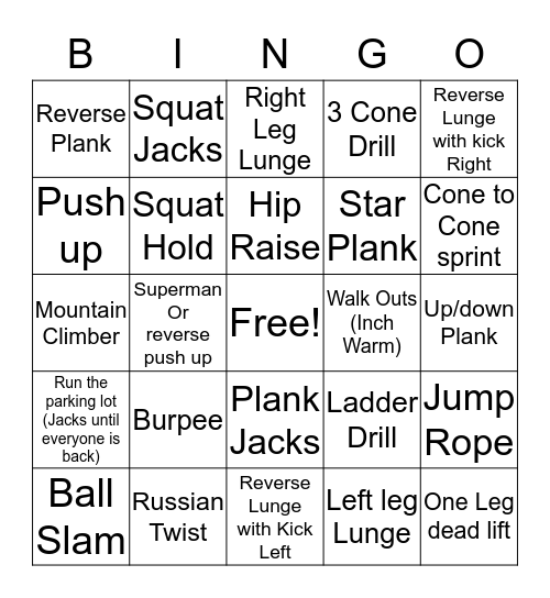 BootCamp Bingo Card
