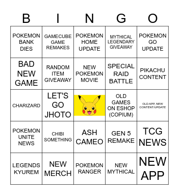 pokemon direct bingo Card