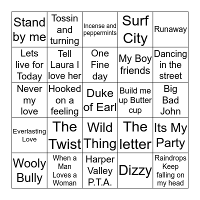 pop classics Bingo Card