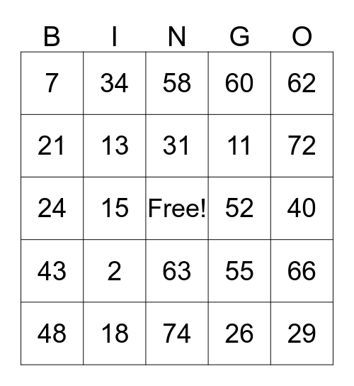 82nd ST. REUNION PICNIC BINGO GAME Bingo Card