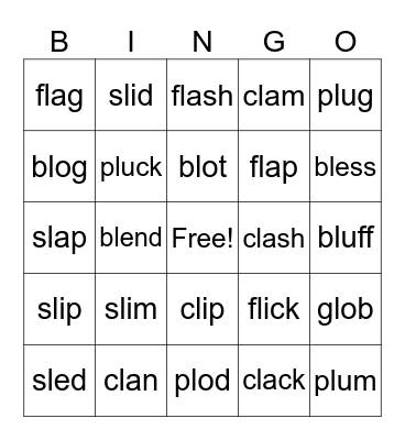 l blends Bingo Card