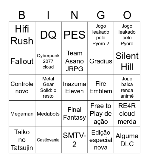 Bingo Direct Fevereiro 2024 Bingo Card
