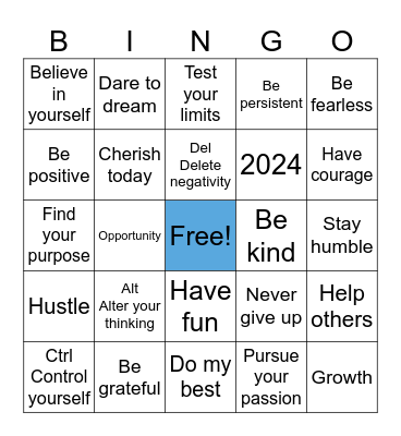 Success Bingo Card