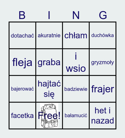 Zapomniane wyrazy Bingo Card