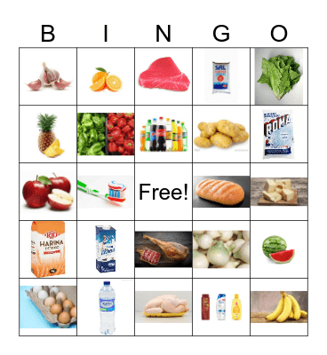 Los Productos de la Tienda Bingo Card