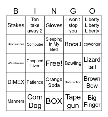 Vocabulary Bingo Card