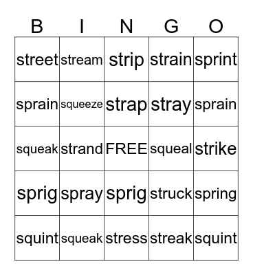 High Noon Lesson 29 Bingo Card