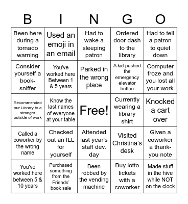 Lewisville Public Library Bingo Card