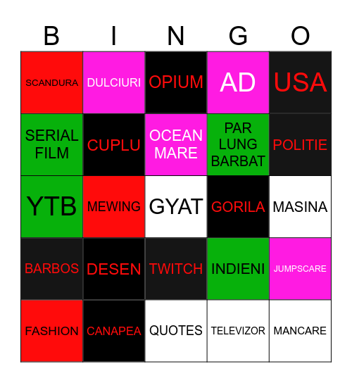 REEL Bingo Card