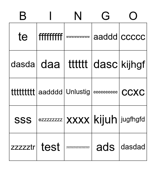 Youtube Shorts Bingo Card