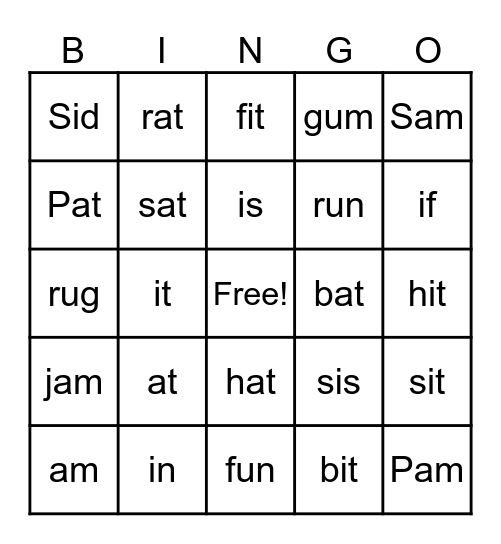 Kindergarten mclass Bingo Card