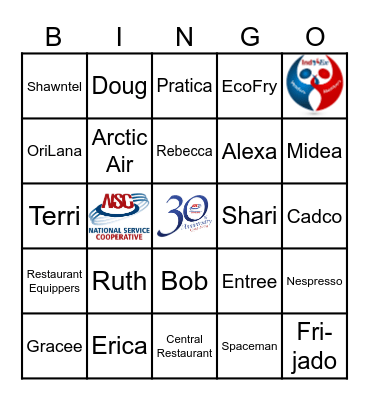 NSC Employee Appreciation Bingo Card