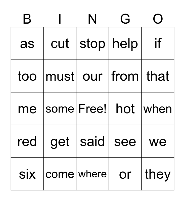 Module 6 Bingo Card