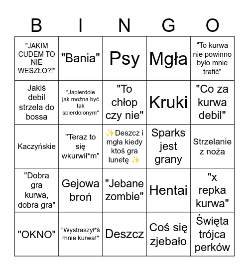 "Dawaj Hunta będzie śmiesznie" Bingo Card